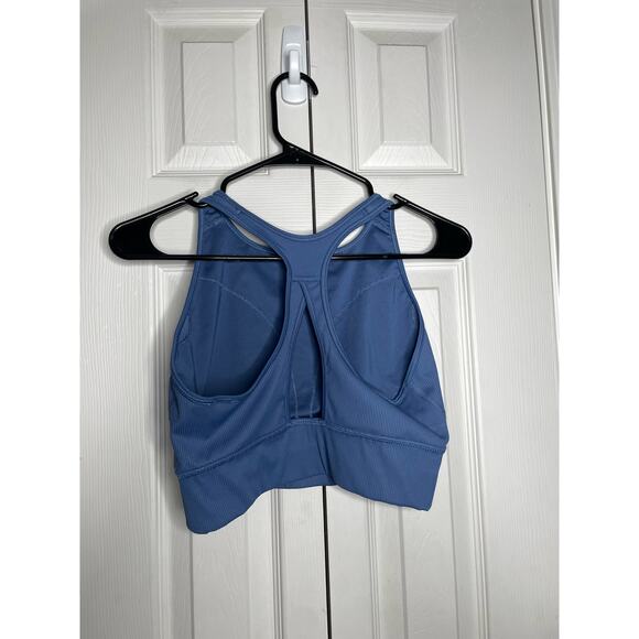 Adidas Sports Bra Blue High Neck Womens Size Large - Picture 3 of 4
